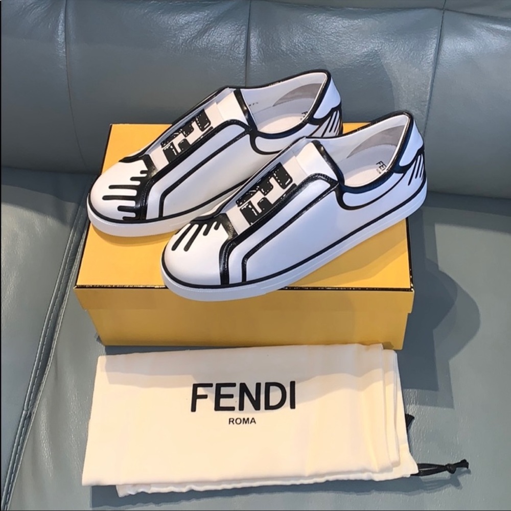 Fendi logo slip on sneakers